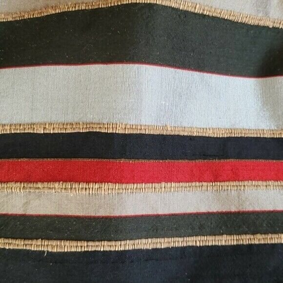 ann May Vintage Striped Lined Open Front Blazer Jacket Medium 100% Woven Silk - Picture 11 of 11